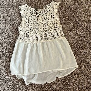 Love Riche tunic/ tank top. Crochet and sheer